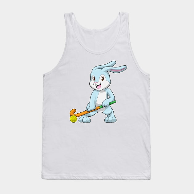 Bunny at Field hockey with Hockey stick Tank Top by Markus Schnabel